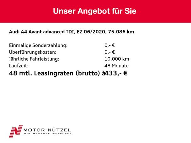 Audi A4 35 TDI Avant Advanced 120 kW image number 36