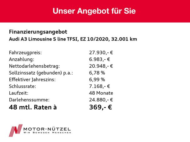 Audi A3 35 TFSI S-line 110 kW image number 20