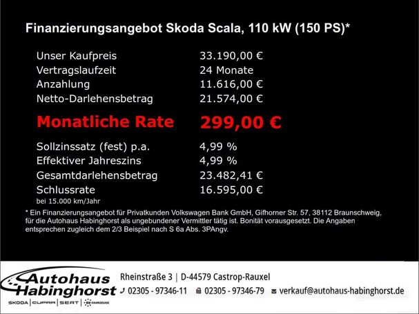 Skoda Scala 1.5 TSI Monte Carlo DSG 110 kW image number 4