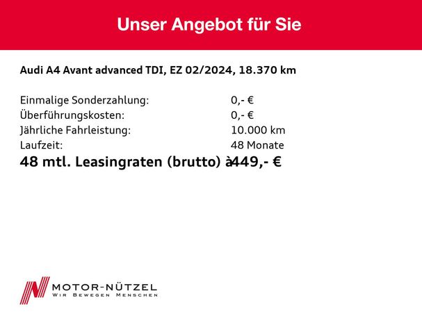 Audi A4 35 TDI Avant Advanced 120 kW image number 6