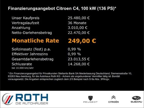 Citroen e-C4 100 kW image number 6