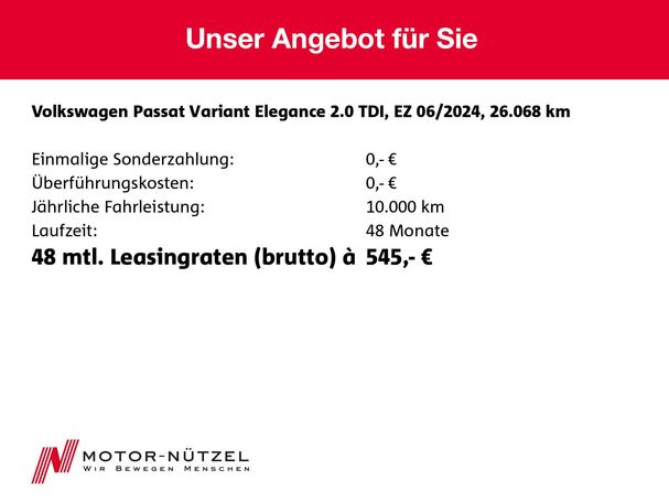 Volkswagen Passat Variant 2.0 TDI Elegance DSG 110 kW image number 6