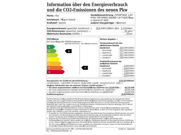 Kia Sportage PHEV 195 kW image number 16