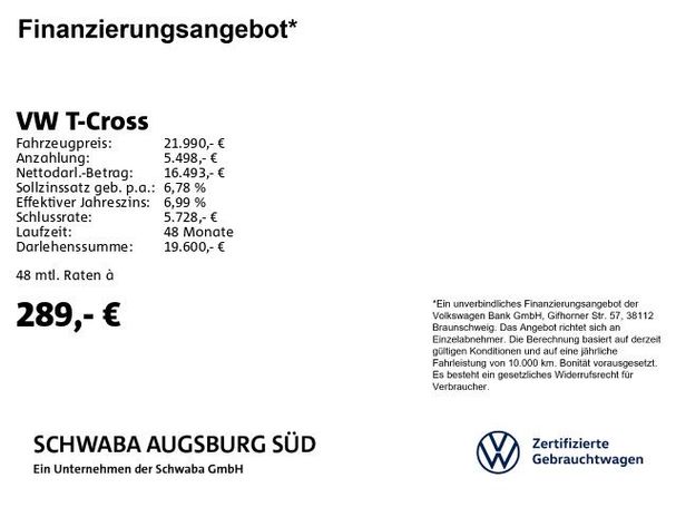 Volkswagen T-Cross 1.0 TSI Life 70 kW image number 4