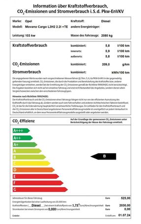 Opel Movano Cargo L3H2 103 kW image number 16