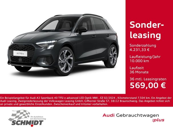 Audi A3 40 TFSIe Sportback Advanced 150 kW image number 2