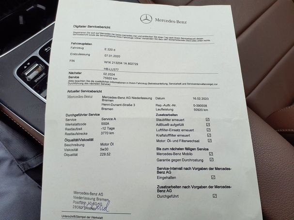 Mercedes-Benz E 220 d T 143 kW image number 25