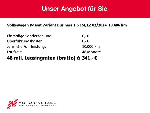 Volkswagen Passat Variant 1.5 TSI Business DSG 110 kW image number 7