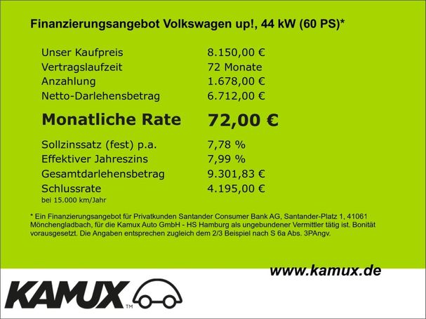 Volkswagen up! 44 kW image number 9