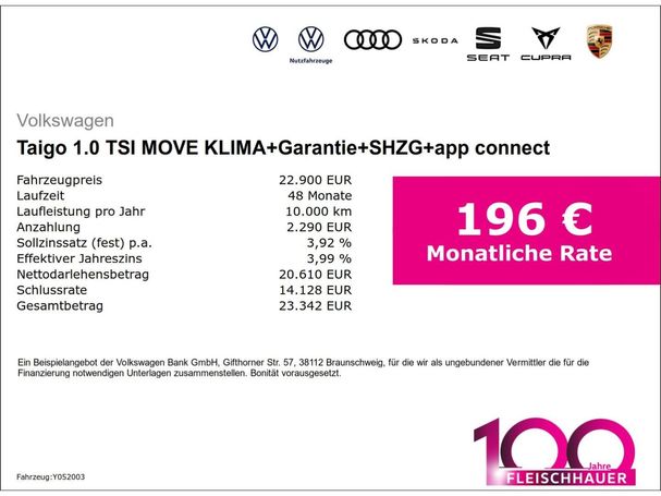 Volkswagen Taigo 1.0 TSI Move 81 kW image number 6