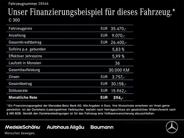 Mercedes-Benz C 300 T 4Matic Avantgarde 190 kW image number 15