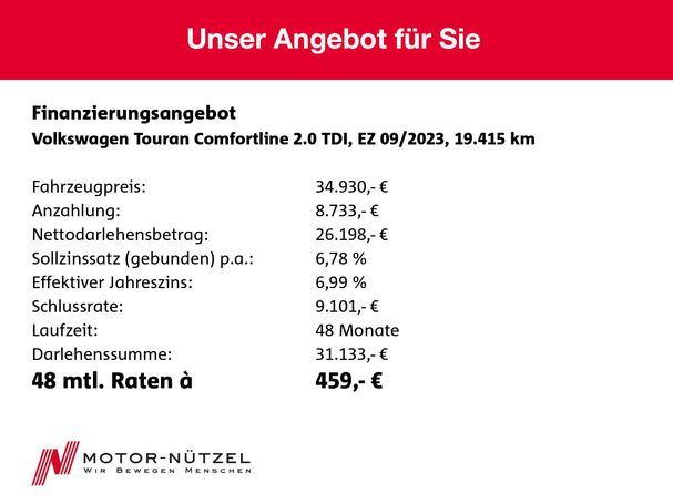 Volkswagen Touran 2.0 TDI Comfortline 90 kW image number 6