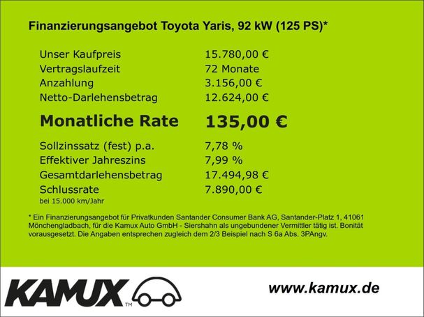 Toyota Yaris 1.5 92 kW image number 9