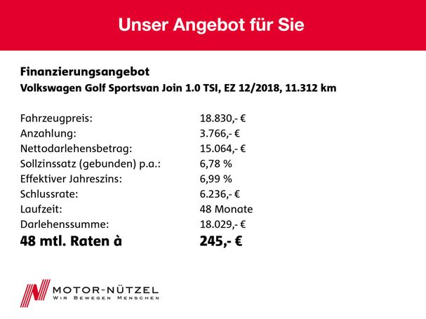 Volkswagen Golf Sportsvan 1.0 TSI Join 81 kW image number 16