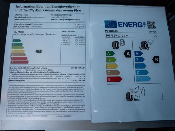 Skoda Kamiq 1.5 TSI Monte Carlo 110 kW image number 8