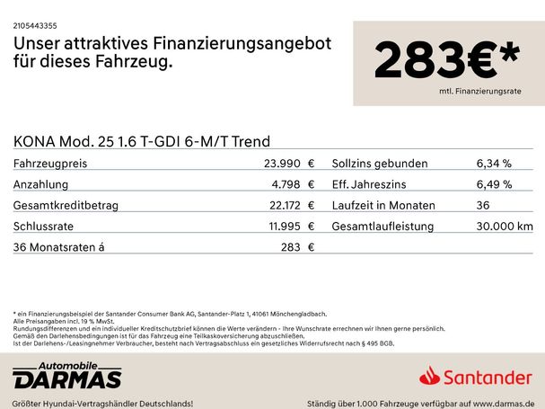 Hyundai Kona 1.6 T-GDI Trend 102 kW image number 5