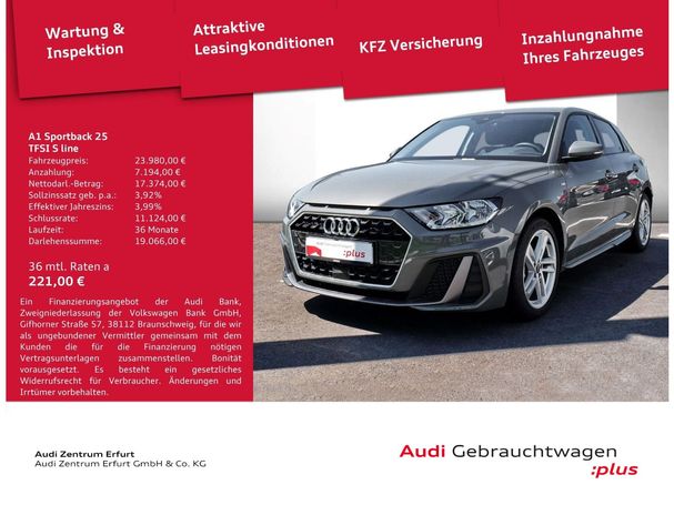 Audi A1 25 TFSI S-line Sportback 70 kW image number 2