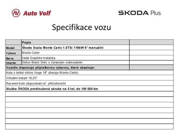 Skoda Scala 1.5 TSI Monte Carlo 110 kW image number 5