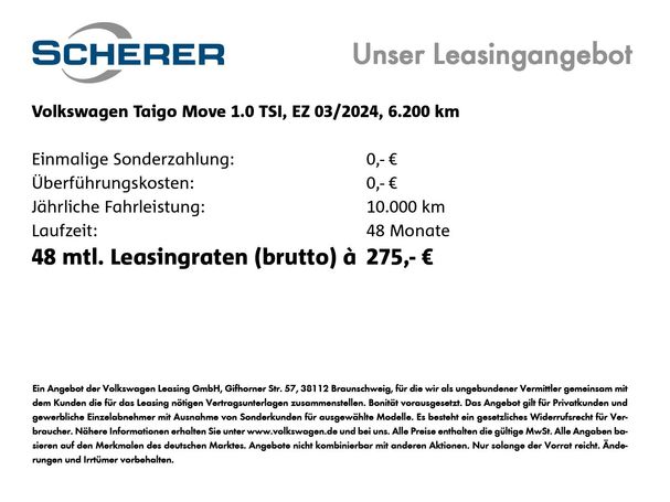 Volkswagen Taigo 1.0 TSI Move 81 kW image number 6