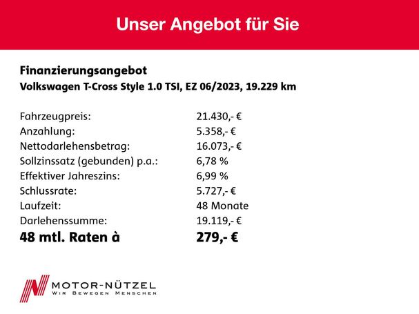 Volkswagen T-Cross 1.0 TSI Style 81 kW image number 2