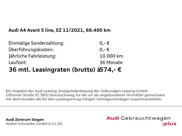 Audi A4 40 TDI quattro S-line Avant 150 kW image number 1