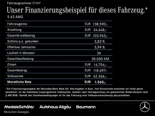 Mercedes-Benz S 63 4Matic+ 450 kW image number 29