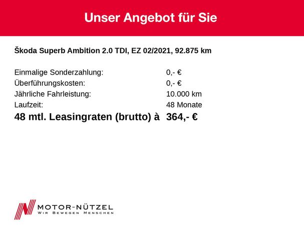 Skoda Superb Combi 2.0 TDI Ambition 110 kW image number 19