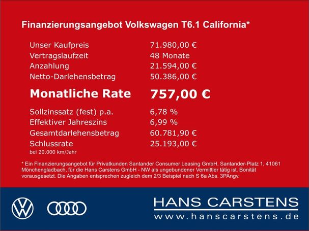 Volkswagen T6 California DSG Ocean 110 kW image number 10