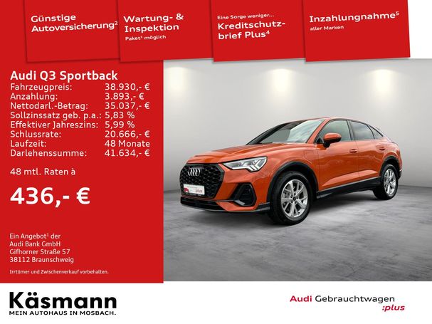 Audi Q3 45 TFSIe S-line Sportback 110 kW image number 4