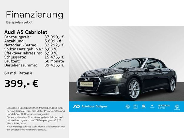 Audi A5 40 TFSI Cabrio Advanced 150 kW image number 5