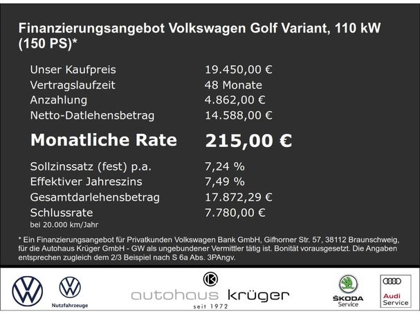 Volkswagen Golf Variant 2.0 TDI DSG 110 kW image number 5