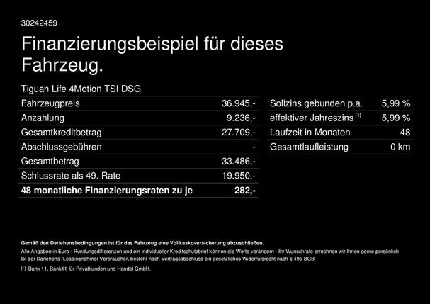 Volkswagen Tiguan TSI Life 4Motion DSG 140 kW image number 14