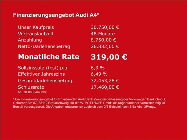 Audi A4 35 TDI Avant Advanced 120 kW image number 20