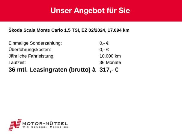 Skoda Scala 1.5 TSI Monte Carlo 110 kW image number 32