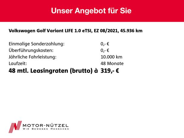 Volkswagen Golf 1.0 eTSI Life DSG 81 kW image number 19