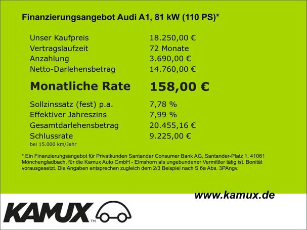 Audi A1 30 TFSI S-line Sportback 81 kW image number 13