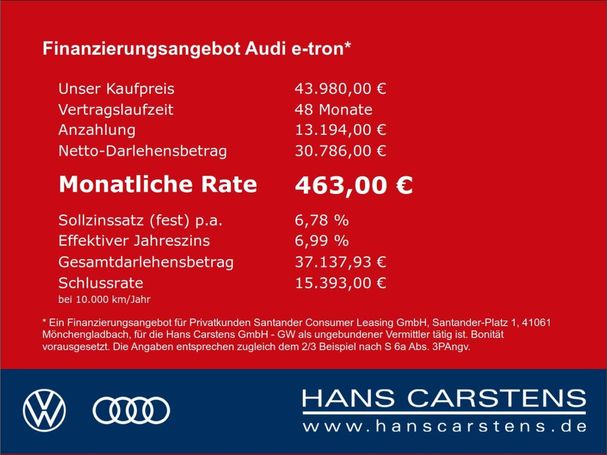 Audi e-tron 50 quattro S-line Advanced 230 kW image number 14