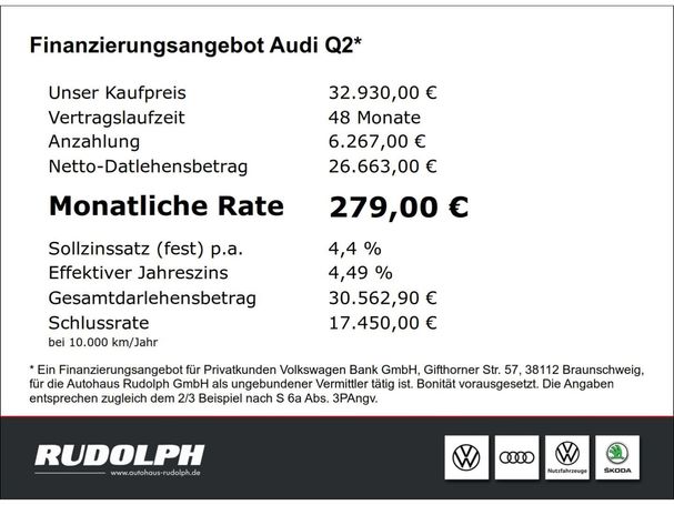 Audi Q2 35 TFSI S tronic Advanced 110 kW image number 6