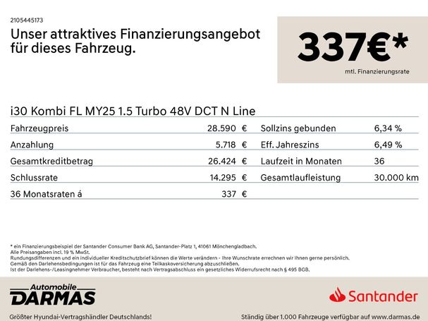 Hyundai i30 Kombi 1.5 N Line DCT 103 kW image number 6