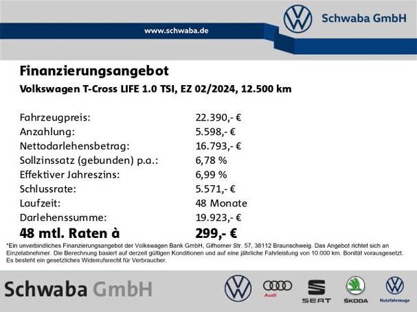 Volkswagen T-Cross 1.0 TSI Life 85 kW image number 4