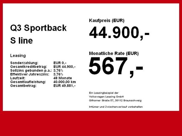 Audi Q3 S-line Sportback 110 kW image number 5