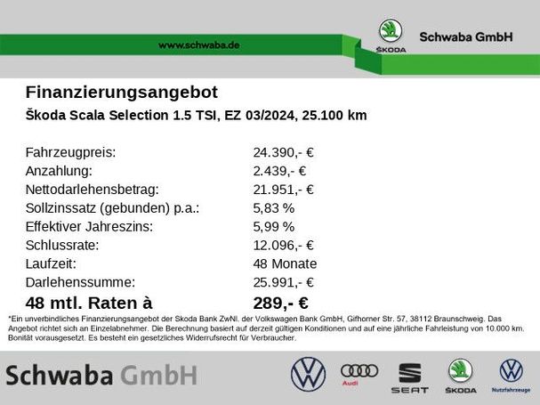 Skoda Scala 1.5 TSI Selection 110 kW image number 4