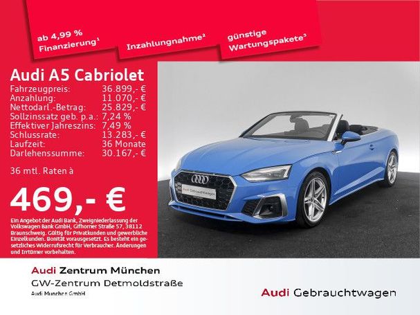 Audi A5 35 TFSI S tronic S-line Cabrio 110 kW image number 3