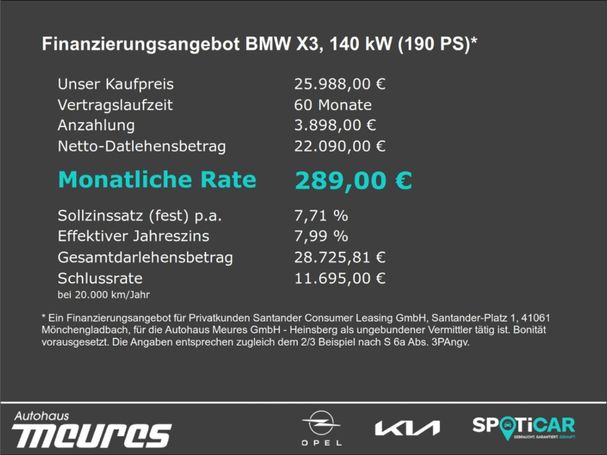 BMW X3 xDrive 140 kW image number 5