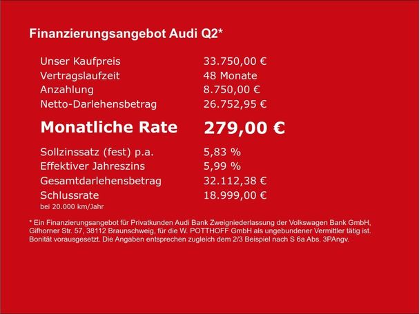 Audi Q2 30 TDI Advanced 85 kW image number 19