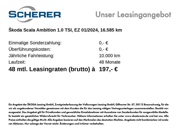 Skoda Scala 1.0 TSI Ambition 70 kW image number 5