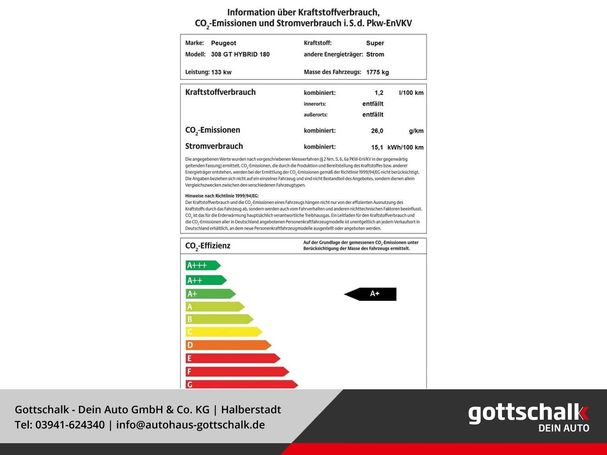 Peugeot 308 Hybrid GT 165 kW image number 15