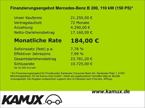 Mercedes-Benz B 200 d 8G-DCT 110 kW image number 10