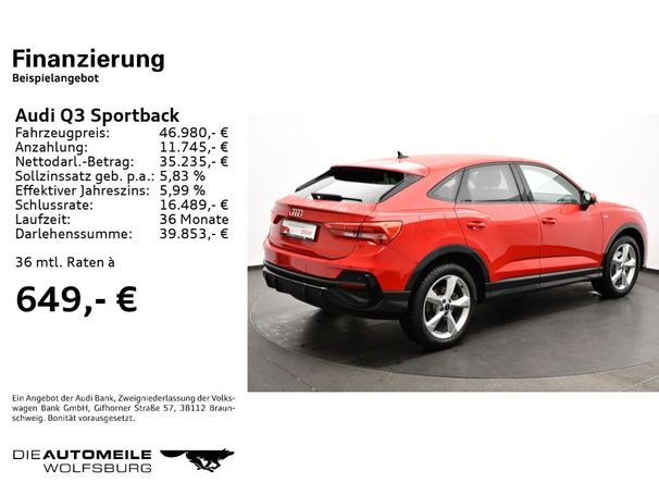 Audi Q3 45 TFSI S tronic S-line Sportback 180 kW image number 4