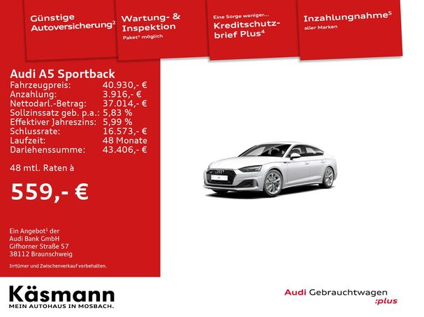 Audi A5 40 TDI Sportback Advanced 150 kW image number 3